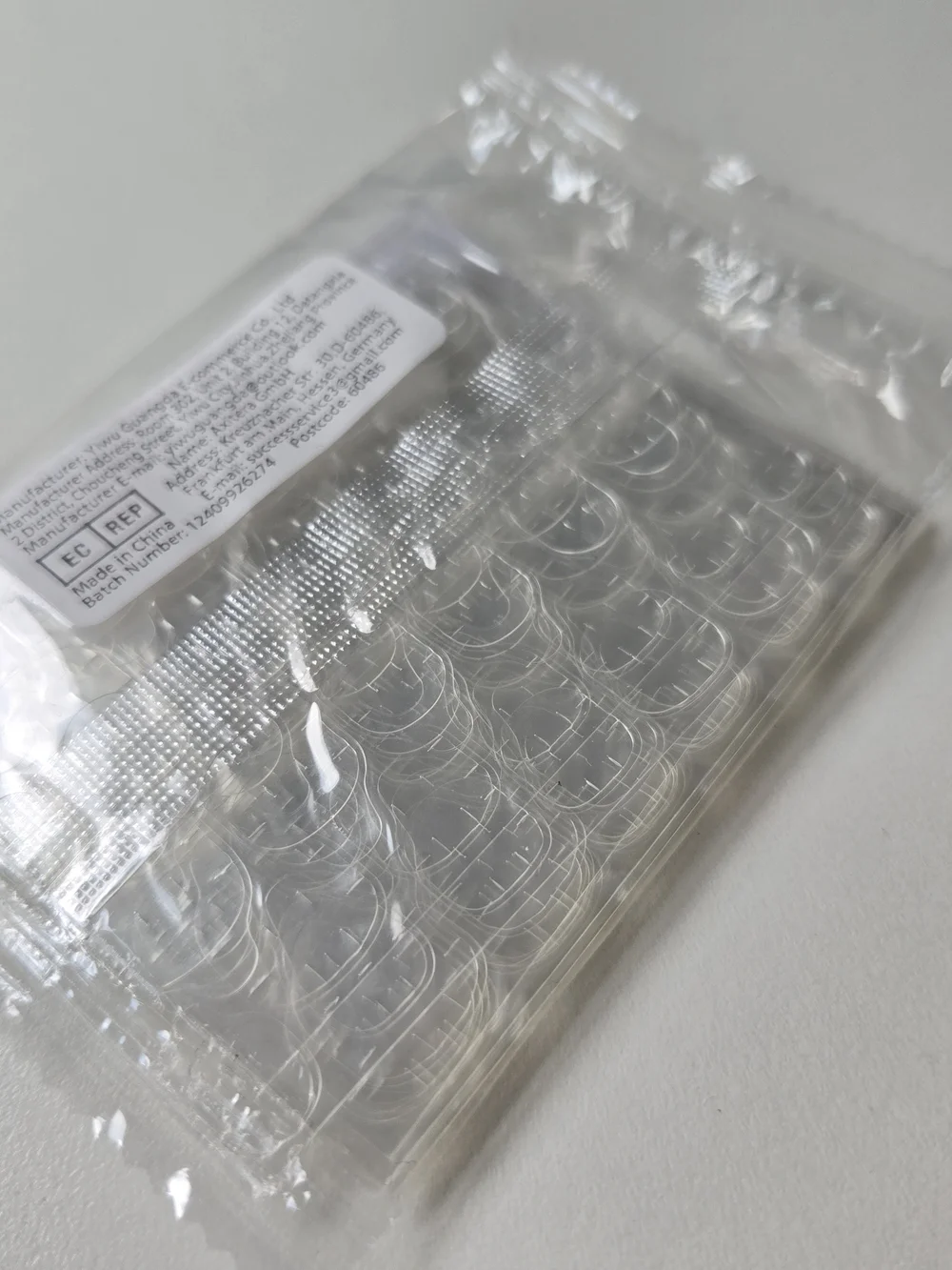 Double sided jelly nail stickers for press-on nails, 12 Sheets, 288 Pieces